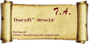 Thurzó Arnold névjegykártya