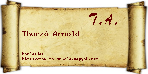 Thurzó Arnold névjegykártya